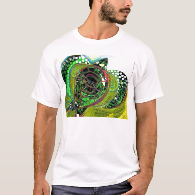 Grön design Vinnyfish för UTSLAGSPLATS för konst T-shirt (Framsida)