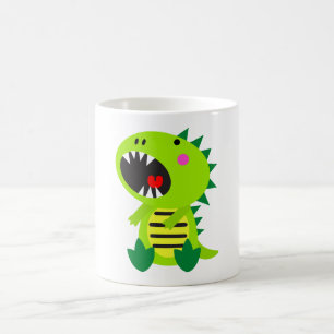 Grön Dinosaur RAWR Kaffemugg