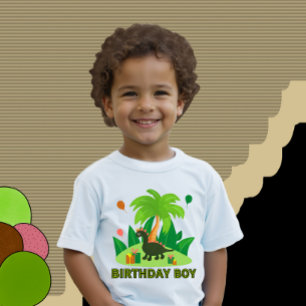 Grön dinosaurie för födelsedagsfest t shirt