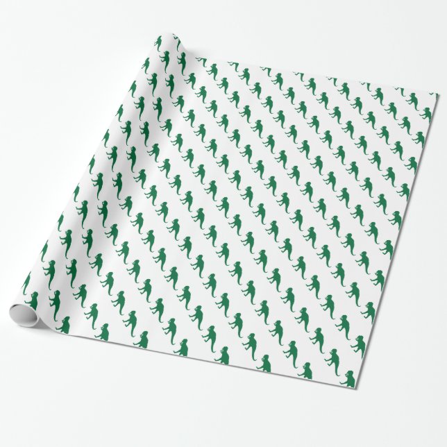 Grön dinosaurie presentpapper (Utrullad)