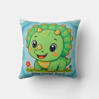 ~ GRÖN DINOSAURIE ~ Stampar, kramar, upprepar ~ Kudde