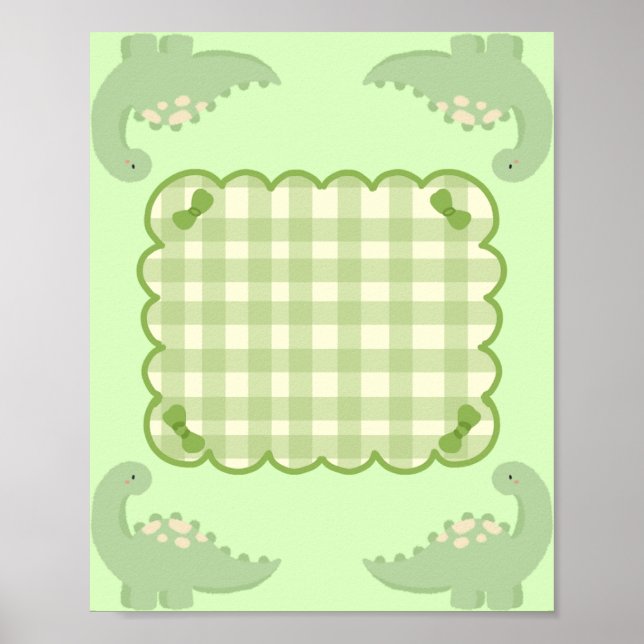 Grön Dinosaurieaffisch för Evenemang Poster (Framsidan)