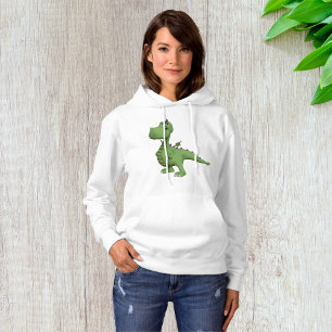 Grön dinosauriefigur med lila piggar t shirt