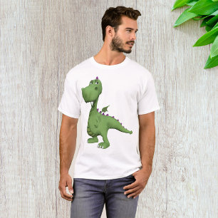 Grön dinosauriefigur med lila piggar t shirt