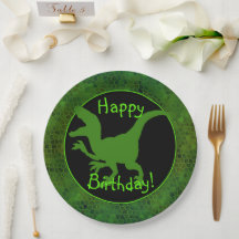 Grön dinosauriehud Glad födelsedag!