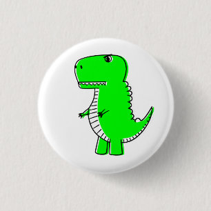 Grön dinosaurieteckning knapp