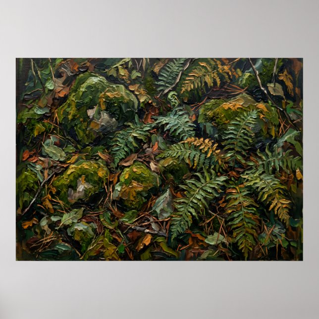Grön djungelvegetation Väggkonstaffisch Poster (Framsidan)