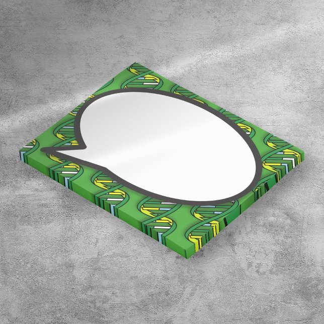 Grön DNA-språkbubbla medicinsk vetenskap Post-it Block (Green DNA Speech Bubble Medical Science Post-it Notes)