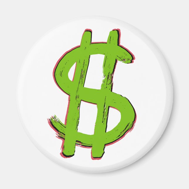 Grön dollarsymbol magnet (Framsidan)