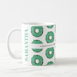 Grön Donut-mugg med namn och citat Kaffemugg