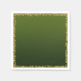Grön doppad guld glitter glamör glans fest pappersservett