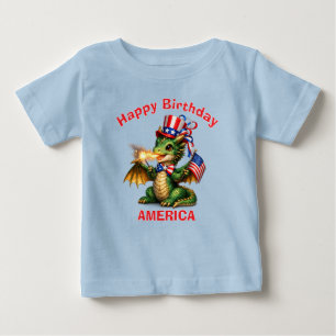 Grön Drak (6c) Patriotisk Barn T-Shirt