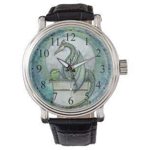 Grön Drak Fantasykonst Armbandsur