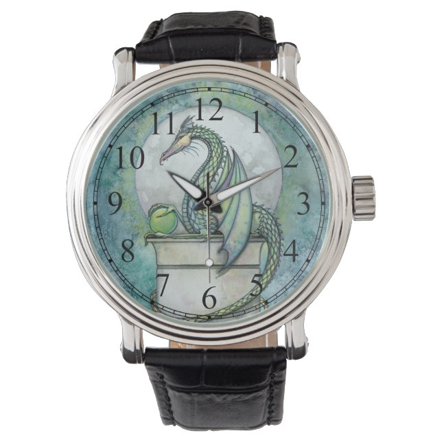 Grön Drak Fantasykonst Armbandsur (Framsida)