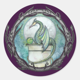 Grön Drak Gothic Fantasy Konst Klistermärken