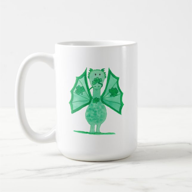 Grön Drak Med Shamrocks Kaffemugg (Vänster)