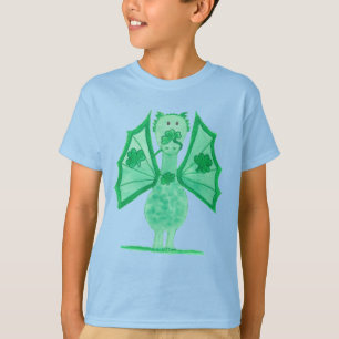 Grön Drak Med Shamrocks T Shirt
