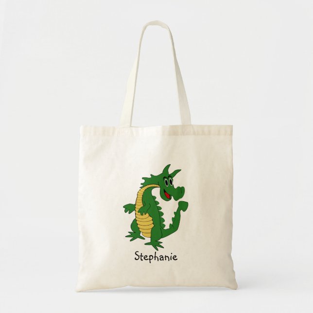 Grön Drakdesign Tygkasse (Framsidan)