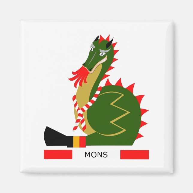 Grön drake av staden Mons, Belgien Magnet (Framsidan)