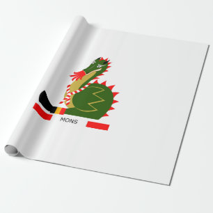 Grön drake av staden Mons, Belgien Presentpapper