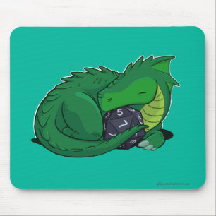 Grön drake D20 Musmatta