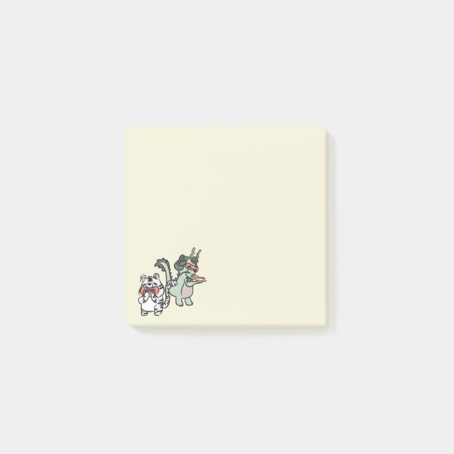 Grön drake vit tiger post-it block (Framsida)
