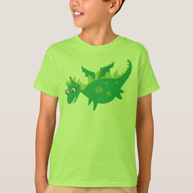 Grön draketshirtför barn t shirt (Framsida)