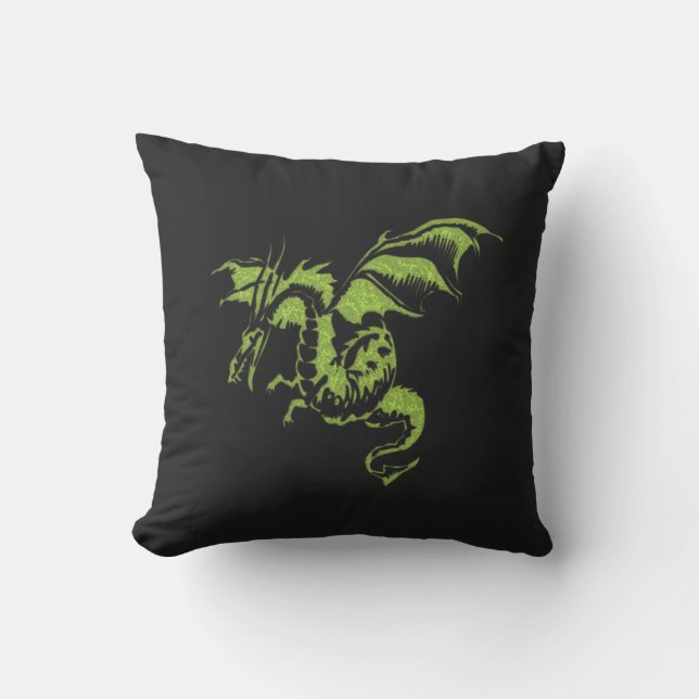 Grön Drakon Kudde (Framsida)
