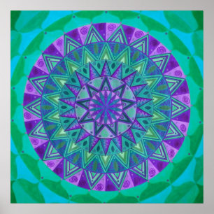 Grön dröm- Mandala Poster