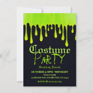 Grön droppande slem dropar Halloween kostymfest Inbjudningar