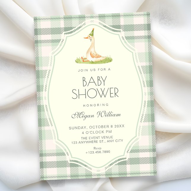 Grön dum anka gås baby shower inbjudningar (Skapare uppladdad)
