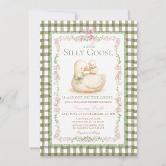 Grön dum gås baby shower inbjudan