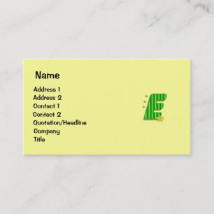 grön e-monogram visitkort