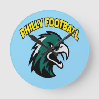 Grön Eagle Maskot Philly Fotboll Fan Kläder Rund Klocka