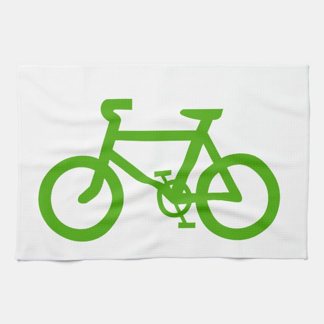 Grön Eco Cykel Kökshandduk (Horisontell)