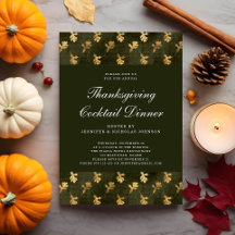 Grön Ek Guldblad Thanksgiving Cocktailfest
