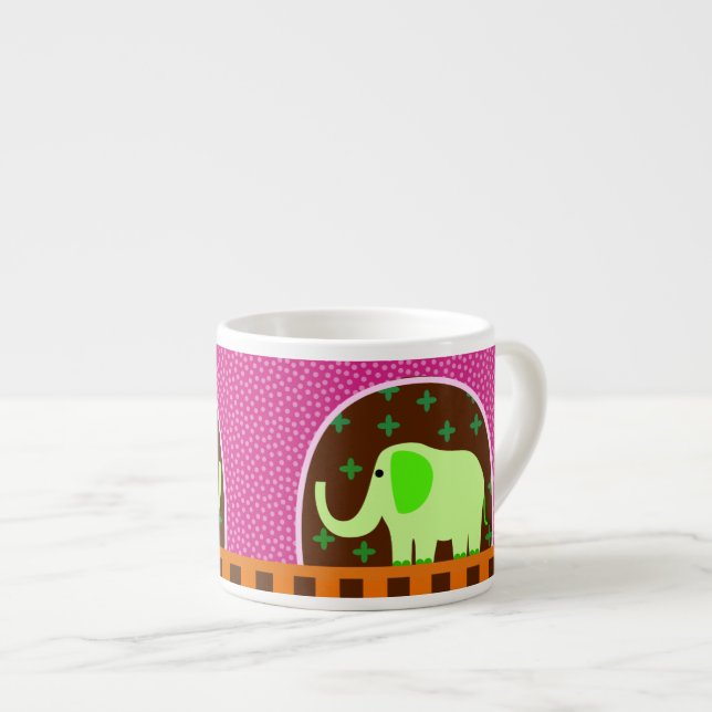 Grön elefant espressomugg (Framsida höger)