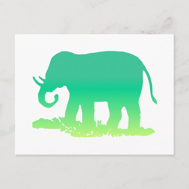 Grön Elefant Vykort (Framsida)