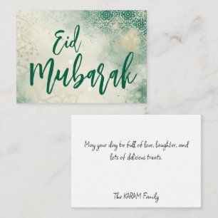 Grön elegant Eid Mubarak anteckningskort