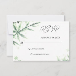 Grön Elegant Klassisk Bröllops-RSVP OSA Kort