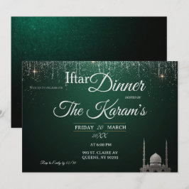 Grön Elegant Moské Ramadan Iftar Fest Inbjud Inbjudningar