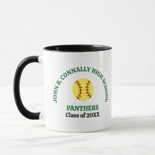 Grön elev i gymnasiet Softballspelare Personlig Mugg
