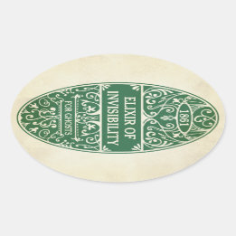 Grön elixir av Invisibilitydryckklistermärken Ovalt Klistermärke