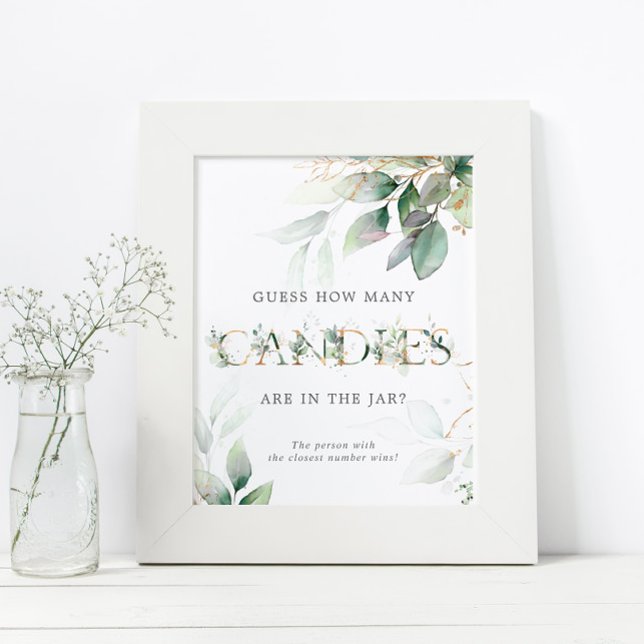 Grön Eucalyptus Hur Många Godisar Skylt (Skapare uppladdad)