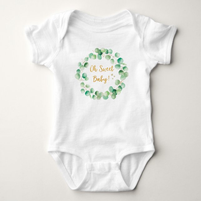 Grön Eukalyptus Trä Citat Baby T Shirt (Framsida)