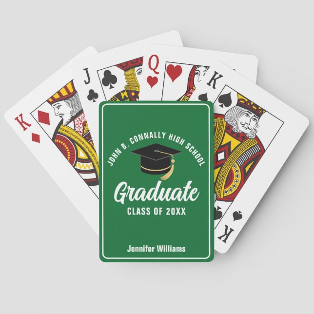 Grön examen från gymnasiet Anpassad examen Casinokort (Baksidan)