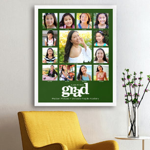 Grön Examen K–12 Fotokollage Djärv Modern Poster