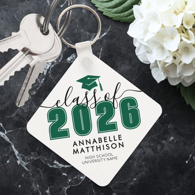 Grön Examen Nyckelring (Graduate Green Graduation keychain)
