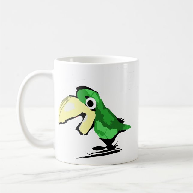 Grön Fågel Kaffemugg (Vänster)