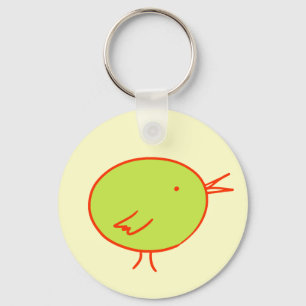 Grön fågel Keychain Nyckelring